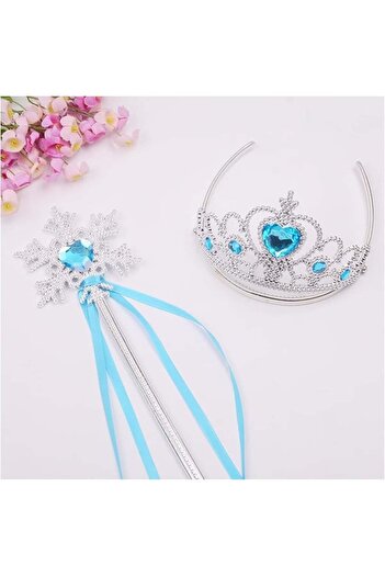 Depox Frozen Princess Elsa Wig, Wand, Tiara Set, IdeallStore®, Halloween