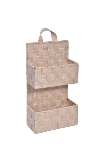 OEM Suspended Organizer S-Home made of rattan with 2 compartments, beige, 21x9x37 cm