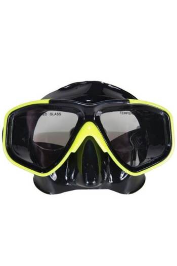 OEM Swimming goggles for children with nose protection, black/yellow, adjustable silicone strap, 13 year