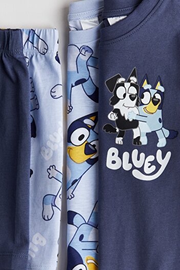 H&M 2'li Baskılı Pijama Takımı