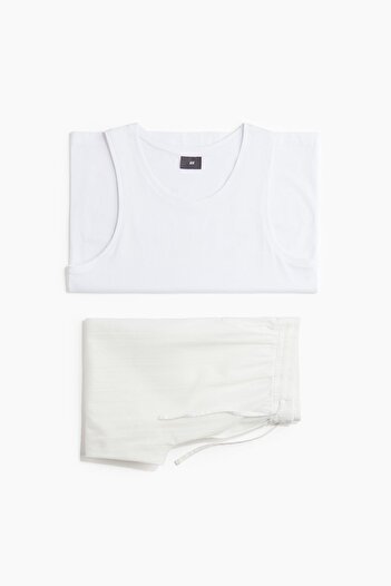 H&M Kolsuz Üst ve Altlı Pijama Takımı