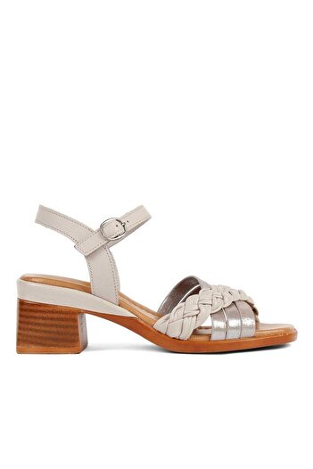 Celal Gültekin Women's Mink Ankle Strap Leather Sandals