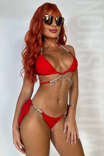 WildFashion 2-piece swimsuit accessorized with rhinestones SW2538-3
