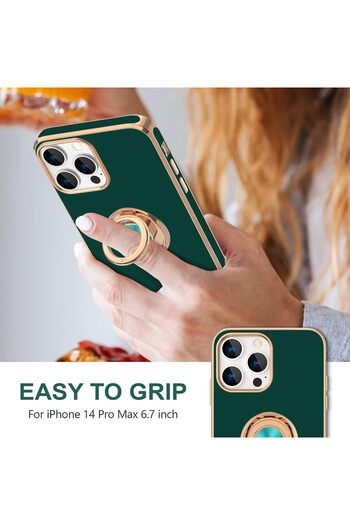 Generic Phone Case For iPhone 14 Pro Max 360°Rotatable Ring Holder Magnetic Kickstand , Girl Women Boy