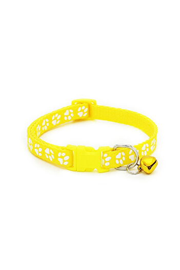 Ropet Adjustable collar with bell for dogs and cats, 18-32cm/1cm, Yellow, Ropet