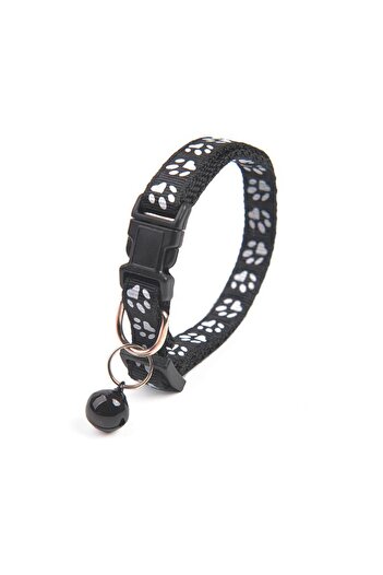 Ropet Adjustable collar with bell for dogs and cats, 18-32cm/1cm, Black, Ropet