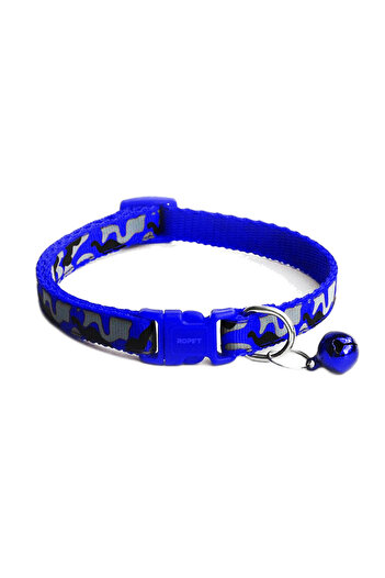 Ropet Adjustable collar with bell for dogs and cats, 18-32cm/1cm, Adjustable, Blue, Ropet