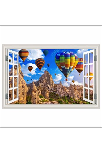 media Photo wallpaper Window Balloons in flight, Cappadocia, 135 x 90 cm
