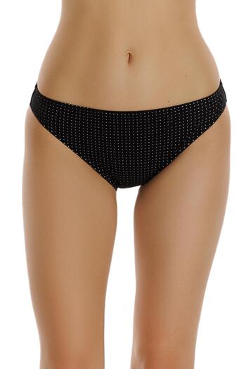 ZEKİ Zeki Black Normal Waist Bikini Bottom