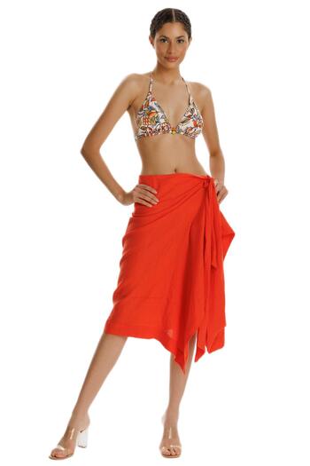 ZEKİ Zeki Orange Linen Pareo