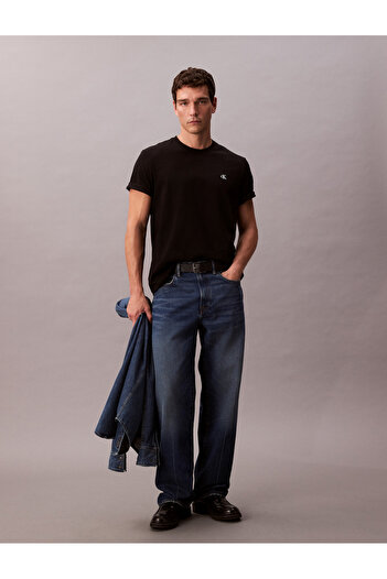 Calvin Klein Men Black Monogram Short Sleeve T-Shirt