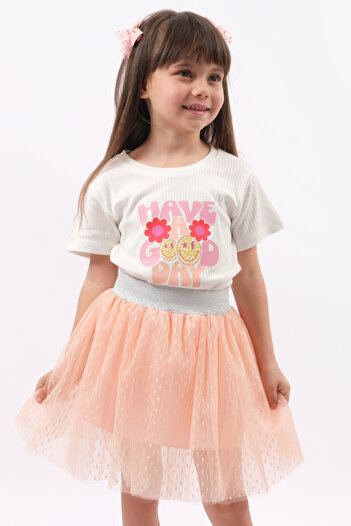 lilico Girl's Double Suit Tutu Salmon Polka Dot