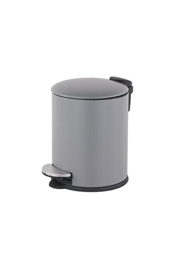 Generic HONEY BEE High-Quality and Durable Round Pedal Bin Matte Grey 5 Liter HDB-20001G
