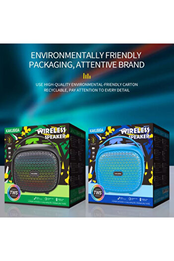 REDz Accessories Portable Speaker KK-6102, 1500mAh Battery, Bluetooth 5.3, 8W Power, Blue