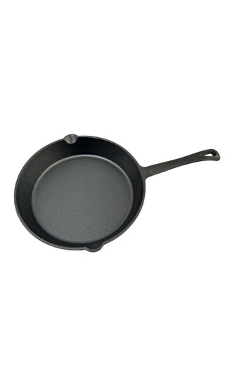 Generic PARFAIT Ergonomic Handle Round Cast Iron Skillet Frying Pan Black 41.5 x 25cm XG72A