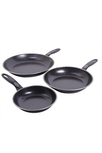 Generic GIBSON 3-Piece Aventura Carbon Steel Non-Stick Frying Pan Set Black 91501.03