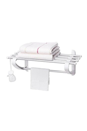 Generic Primanova Wall Mounted Sturdy High-Quality Aluminium Towel Holder Rack White and Silver