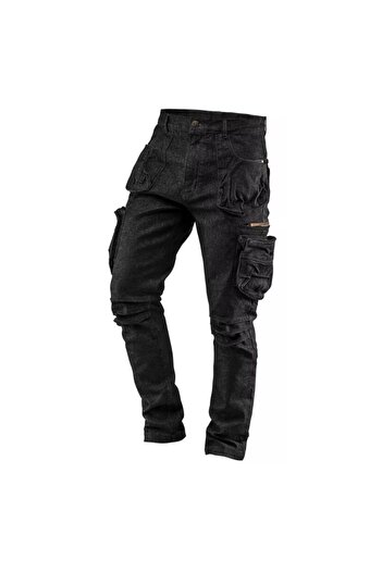 NEO Pracovní kalhoty s 5 kapsami, model DENIM, černé, velikost M