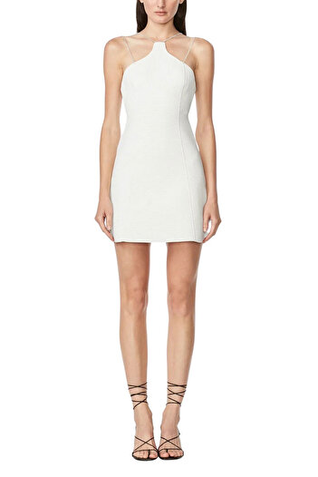 Herve Leger MINI OTTOMAN DRESS - HERVE LEGER - WHITE, M