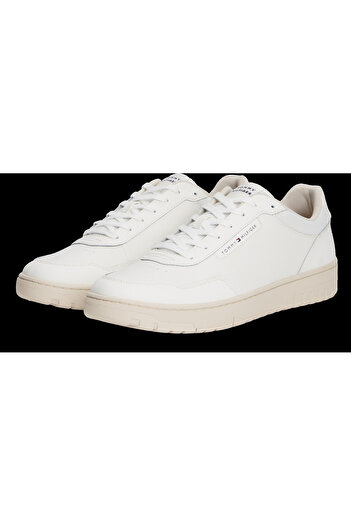 Tommy Hilfiger Tommy Hilfiger Men Ecru Basket Core Lth Low Top Sneakers