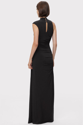 Herve Leger RUCHED JERSEY DRESS - HERVE LEGER - BLACK, S