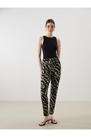 LC Waikiki Quality Parts from Celebi Store |   Patterned Women's Trousers with Elastic Waist