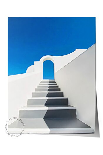 Postifull Frameless Wall Poster, Door Opened to the Sky, Photo, Blue Color Poster, 2025 Summer Selection, No:10