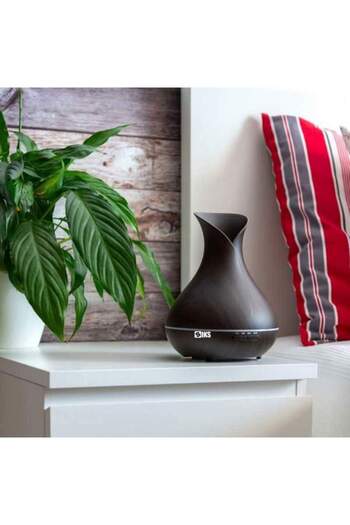 SIKS ® ultrasonic humidifier, aromatherapy, air purifier, diffuser, 400ml tank, dark wood (optimus)