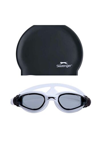 Slazenger Junior Swimming Goggles Aero Gs16 Smokesilverslver+Bone