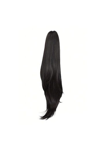 The Casius. Ponytail Hair Extension with Clip Attachment, 60 cm, Black - The Casius