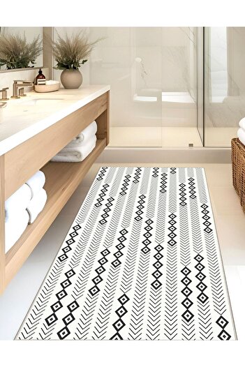 Ardizayn Ethnic - Non-Slip, Cotton Woven Base (80X120 cm) Bathroom Carpet