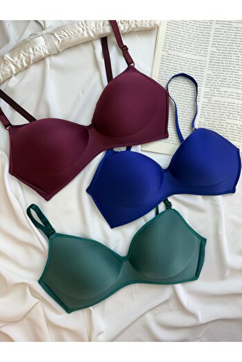 ROZENİN LINGERIE Lotus Dolgusuz Balensiz Toparlayıcı Ekonomik Paket 3’lü Set Sütyen