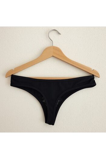 enmodaiçgiyim Black Lace Detailed Women's Thong Panties