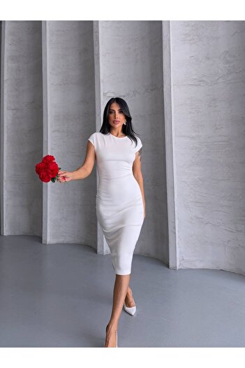 ILLE Rochie cu mâneci lunete cu decolteu