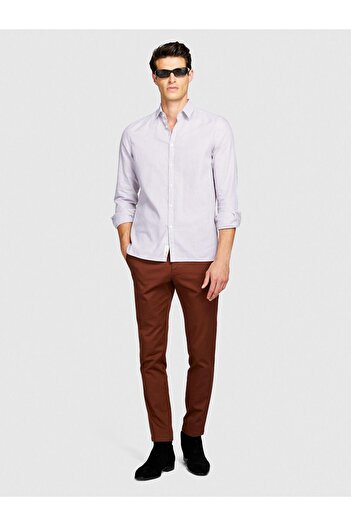Sisley Slim Fit Stretch Chino Trousers Men's Brown Trousers - 323A4Aihsf021