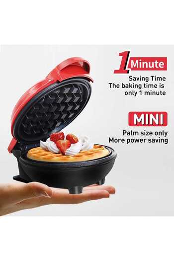Generic Mini Waffle Maker – Non-Stick Compact Electric Waffle Iron for Kids, Home, Travel & Dorm Use
