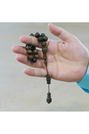 Tesbihane Systematic Globe Cut Brown Rosewood Efe Prayer Beads