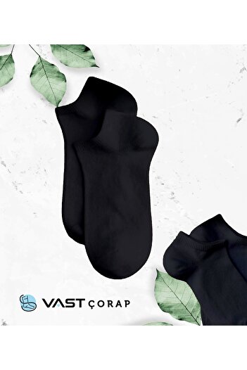 Vast 20 Çift Ekonomik Paket Patik Çorap 10 Çift Siyah 10 Çift Beyaz