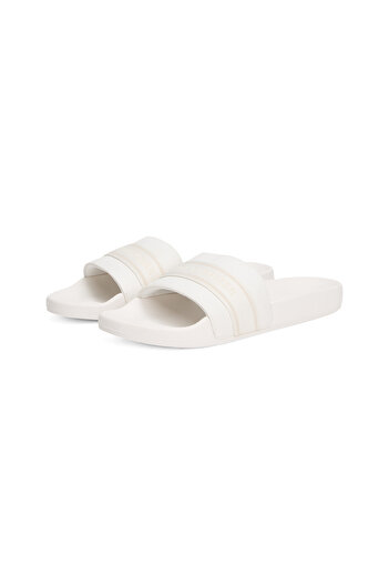 Tommy Hilfiger Women Ecru Logo Webbing Pool Slides