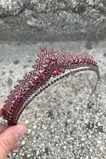 Hobigram Daniela Bordo Tiara de mireasă cu henna Accesoriu pentru ocazie specială Accesoriu pentru păr pentru femei – Coroană, cu pietre de cristal