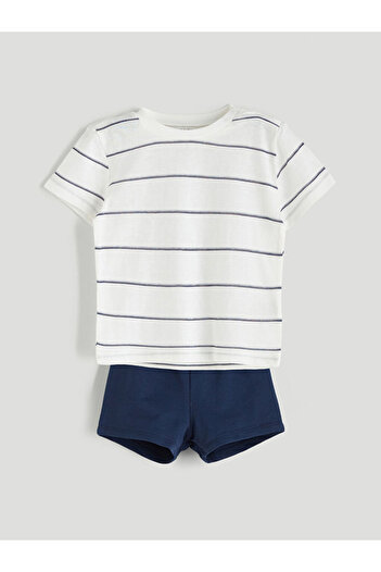 LC Waikiki Sparkling Choices from Shining Store |   Striped Baby Boy T-Shirt and Shorts 2-Piece Set