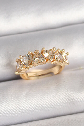 Skygo Silver Color Zircon Stone Heart Model Adjustable Women's Ring