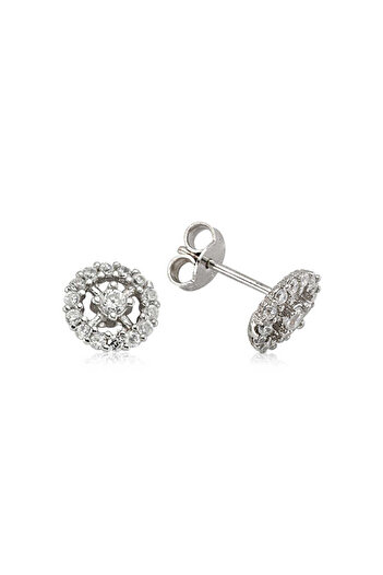 norsary Silver Round Stud Earrings