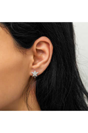 norsary Silver Star Earrings