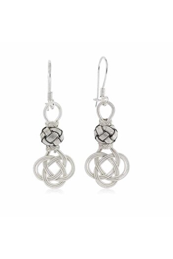norsary Silver Trabzon Knitted Kazaz Women's Earrings