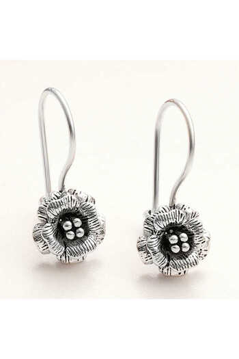 norsary Silver Dangle Rose Women's Earrings