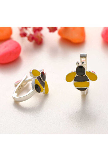 norsary Silver Bee Kids Earrings