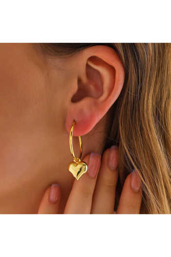 norsary Silver Gold Heart Dangle Women's Earrings