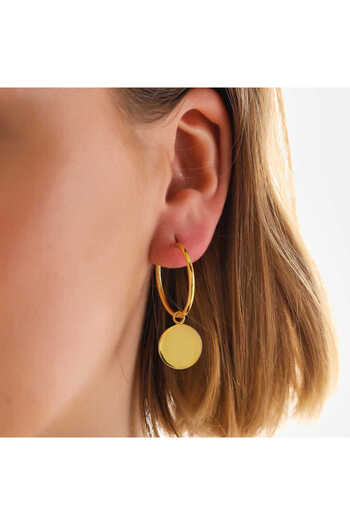 norsary Silver Gold Dangle Hoop Women's Earrings