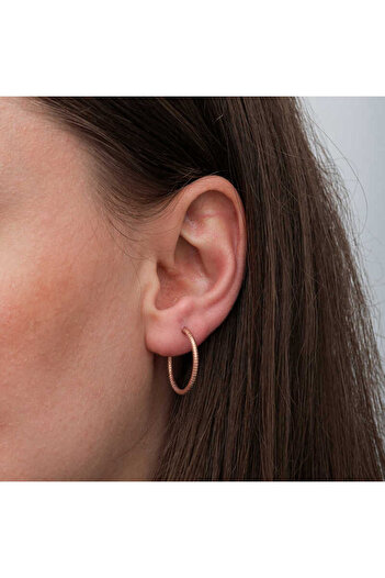norsary Silver Rose Pencil Hoop Women's Earrings